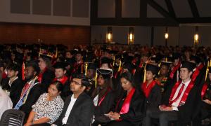 A crowd of SoC students and parents looking on at the commencement.
