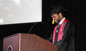 SoC Venn Reddy giving his speech.
